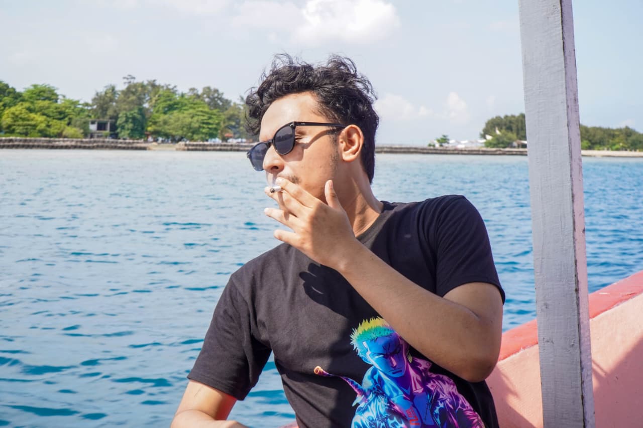 Customer wearing Zoro shirt
